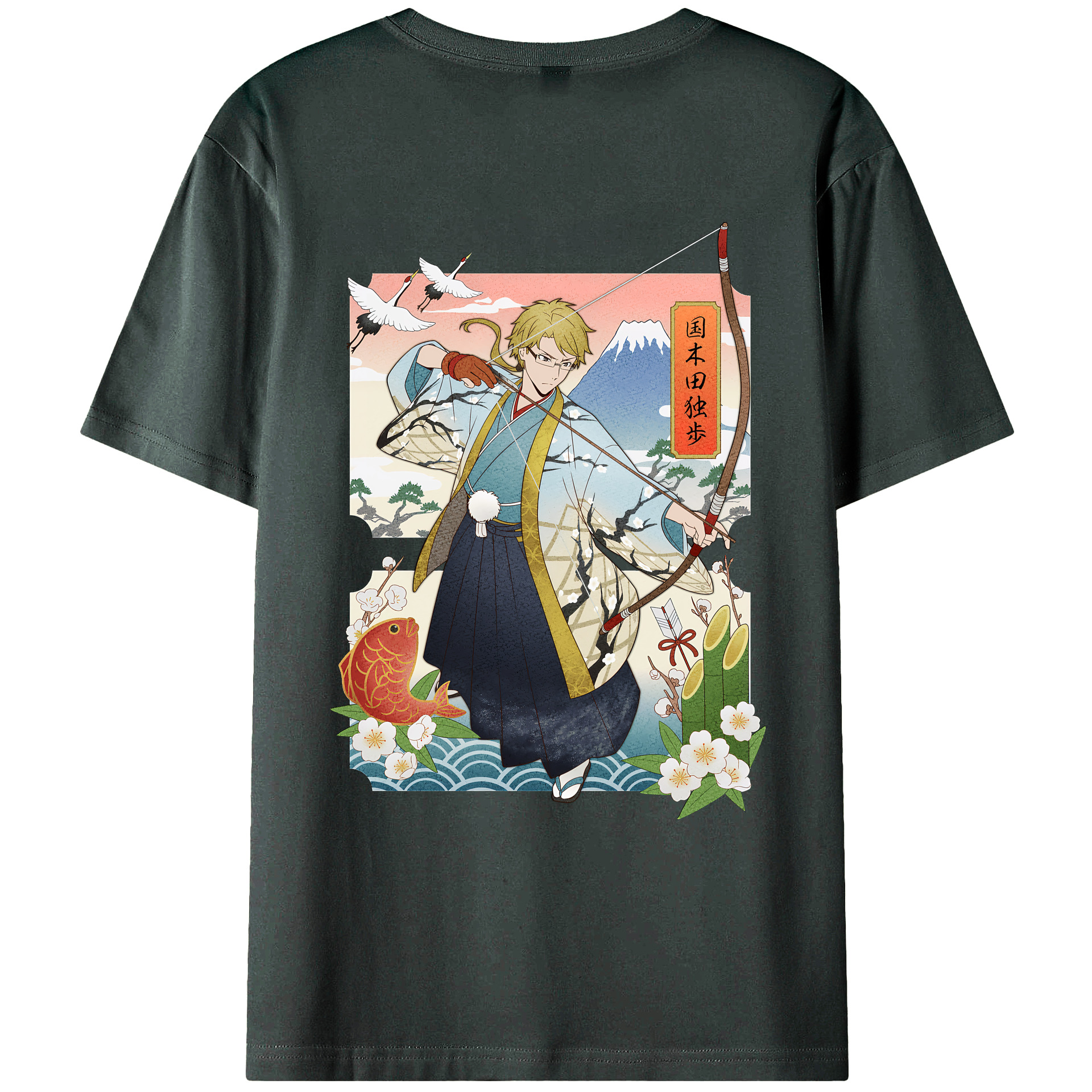 （画像用） 文豪ストレイドッグス Bungo Stray Dogs 綿100％ メンズ半袖Tシャツ（バックプリント） 通気性